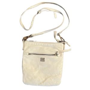 Kooba vintage nubuck leather crossbody purse colorful plaid lining